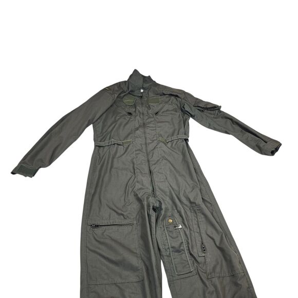 90's MILITARY FLYER'S SUMMER COVERALLS FLIGHT SUIT SIZE 44L Fire Resistant - Picture 6 of 16